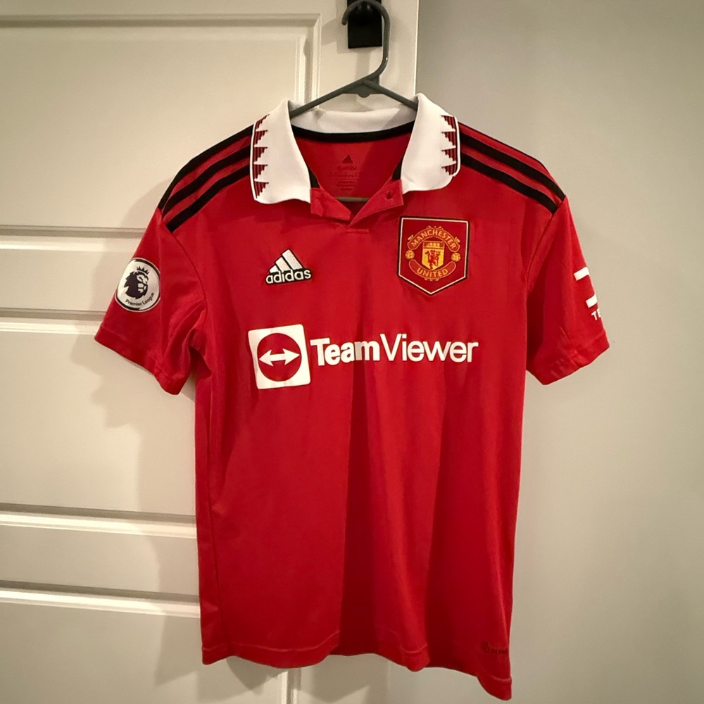 adidas Manchester United Red and White Home Jersey Jadon Sancho